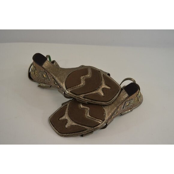 Hilary Radley Embroidered Wedges Slingback Open Toe Sandals Size 9M - Picture 8 of 9